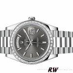 Rolex Day-Date 228396TBR Dark Rhodium Grey Dial Diamond Bezel 40mm Mens Replica Watch - Image 3