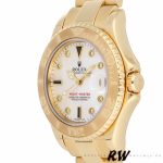 Rolex Yacht-Master 168628 White MOP Dial Yellow Gold 35MM Unisex Replica Watch - Image 3