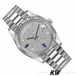 Rolex Day-Date 228239 Diamond Paved Dial Fluted Bezel 40mm Mens Replica Watch - Image 2