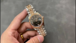 Rolex Datejust 36 Everose Gold Slate Diamond Pave Roman Dial m126231 0023 Women's Watch - Image 2