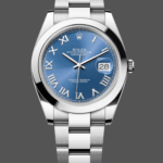 Rolex Datejust 41 Stainless Steel Azzuro Blue Roman Dial M126300 0017 Men's Watch