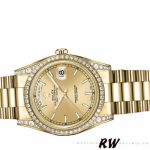 Rolex Day-Date 118388 Diamond Bezel Champagne Index Dial 36MM Unisex Replica Watch - Image 4