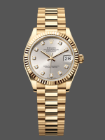 Rolex Datejust 31 Yellow Gold Silver Diamond Dial M278278 0034 Women's Watch