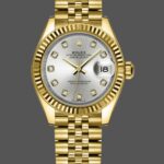 Rolex Datejust 279178 Silver Diamond Dial Yellow Gold 28mm Lady Replica Watch