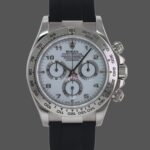 Rolex Daytona 116519 white Arabic dial Black Rubber strap 40mm Mens Replica Watch