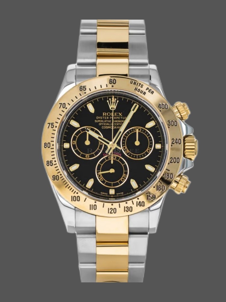 E1203BCF-353A-682A-A50D-B35BBFC591A4 Rolex Daytona 116523 Stainless Steel Black Dial 40mm Mens Replica Watch - Image 1