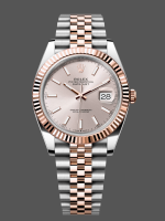 Rolex Datejust 41mm Two Tone Rose Gold Jubilee Band Sundust Index Dial 126331 0010