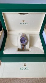 Rolex Datejust 28mm Everose Gold m279381rbr 0015 Aubergine Diamond Lady Watch - Image 11