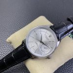 Rolex Cellini Date 50519 Black Leather Silver Dial 39mm Mens Replica Watch - Image 6