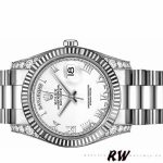 Rolex Day Date 118339 White Dial Fluted Bezel 36mm Unisex Replica Watch - Image 4