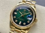 Rolex Day-Date 128238 Fluted Bezel Green Diamond Dial 36MM Unisex Replica Watch - Image 5