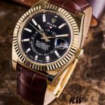 Rolex Sky-Dweller 326138 Black Dial Yellow Gold 42MM Mens Replica Watch - Image 3