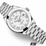 Rolex Datejust 279166 White Roman Numeral Dial Domed Bezel 28mm Lady Replica Watch - Image 3