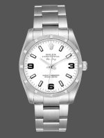 Rolex Oyster Perpetual Air King 114210 White Dial 34mm Unisex replica watch