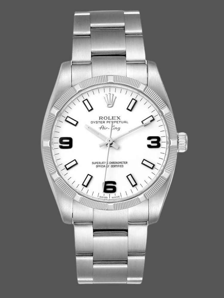 E50F791E-EDC1-75C6-8CB7-B8E9FAAFF901 Rolex Oyster Perpetual Air King 114210 White Dial 34mm Unisex replica watch - Image 1