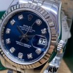 Rolex Datejust 179174 Blue Diamond Dial Fluted Bezel 26MM Lady Replica Watch - Image 4