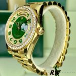 Rolex Day Date 118348 Green Diamond Dial Yellow Gold 36mm Unisex Replica Watch - Image 3