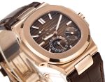 Patek Philippe Nautilus Moon Phases Rose & White Gold Slate Brown Dial 5712GR 001 - Image 3