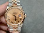 Rolex Datejust 36 Steel & Everose Gold Rose Diamond Pave Roman Dial m126231 0027 - Image 3
