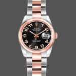 Rolex Datejust 179161 Stainless Steel and Everose Gold Concentric Circle Black Dial 26MM Lady Replica Watch