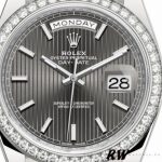 Rolex Day-Date 228349RBR Dark Rhodium Dial Diamond Bezel 40mm Mens Replica Watch - Image 4