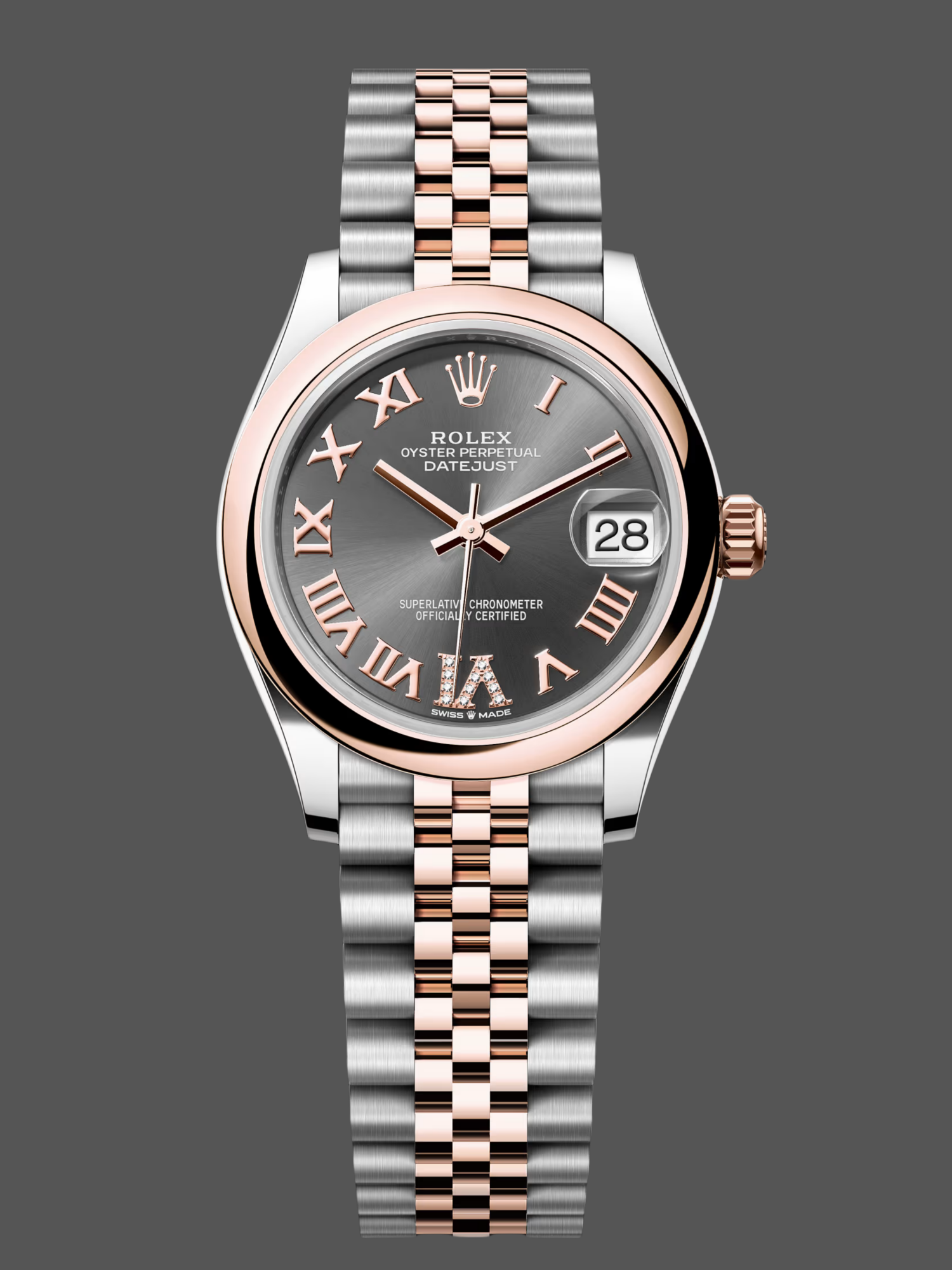 E851970E-0682-151E-971E-14FCB3E7CE90 Rolex Datejust 31mm Stainless Steel and Rose Gold m278241 0030 Rhodium Roman VI Jubilee - Image 1