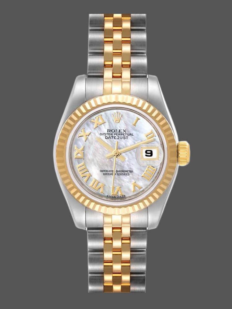 E88E8C92-6002-C3A0-188E-589BE822BDF0 Rolex Datejust 179173 Mother Of Pearl White Dial 26MM Lady Replica Watch - Image 1