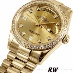 Rolex Day Date 118348 Champagne diamond Dial Yellow Gold 36mm Unisex Replica Watch - Image 4