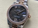 Rolex Datejust Lady 31 Rose Gold Steel Slate Roman Diamond VI Dial & Diamond Bezel Jubilee Bracelet 278381RBR - Image 5
