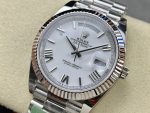Rolex Day-Date 228239 White Roman Dial Fluted Bezel 40mm Mens Replica Watch - Image 5