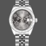 Rolex Datejust 178344 Floral Motif Dark Rhodium Grey Dial 31MM Lady Replica Watch