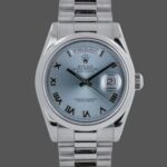 Rolex Day Date 118206 Platinum Ice Blue dial 36mm Unisex Replica Watch