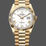 Rolex Day-Date 128238 Fluted Bezel White Roman Dial 36MM Replica Watch