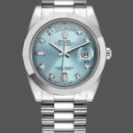 Rolex Day-Date 218206 Ice Blue Diamond Dial Platinum 41MM Mens Replica Watch