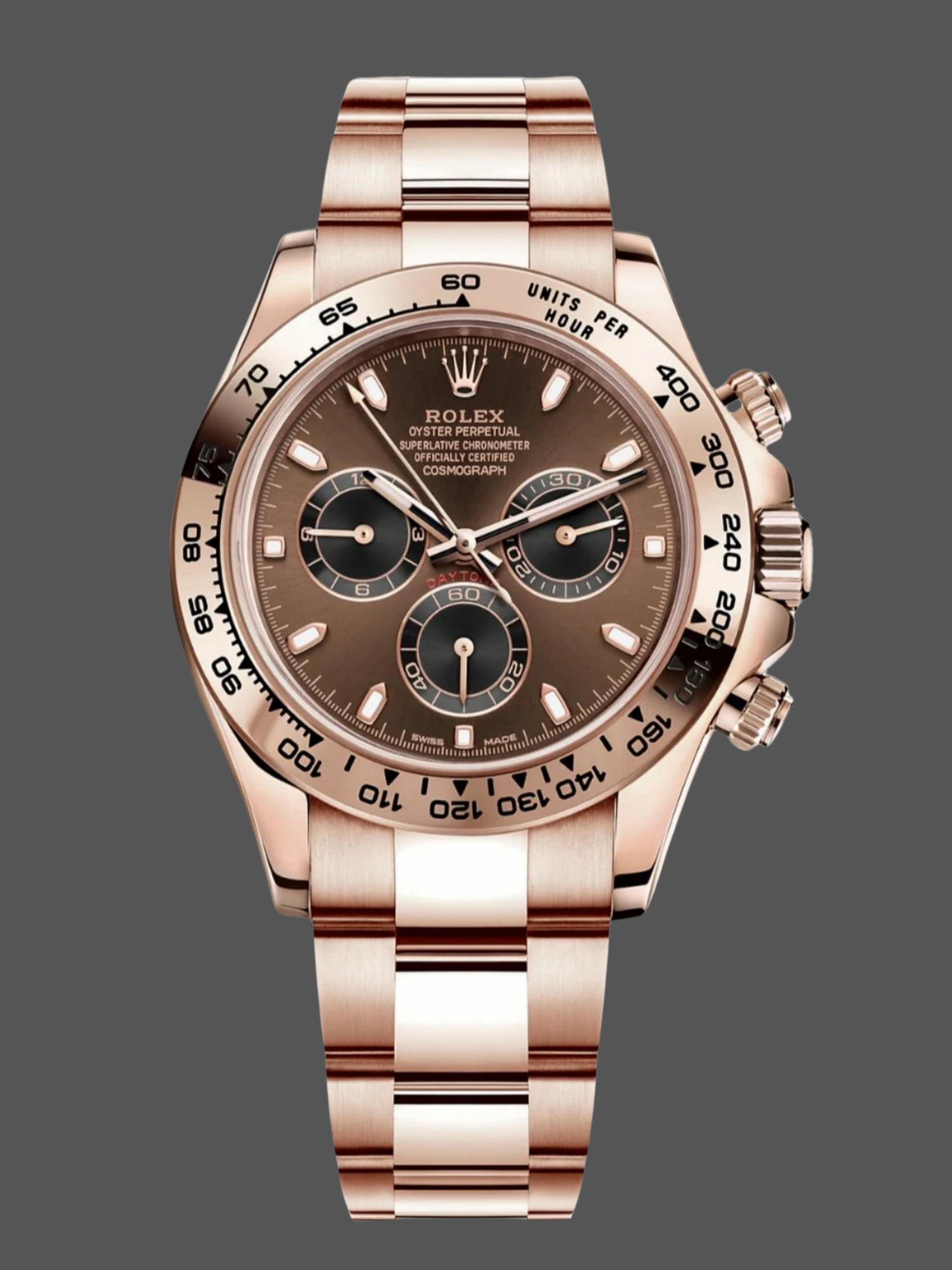 EAA33B84-B4F5-9EB9-DD30-07A3991102AC Rolex Cosmograph Daytona 40mm Everose Chocolate Dial 116505 Men's Watch - Image 1