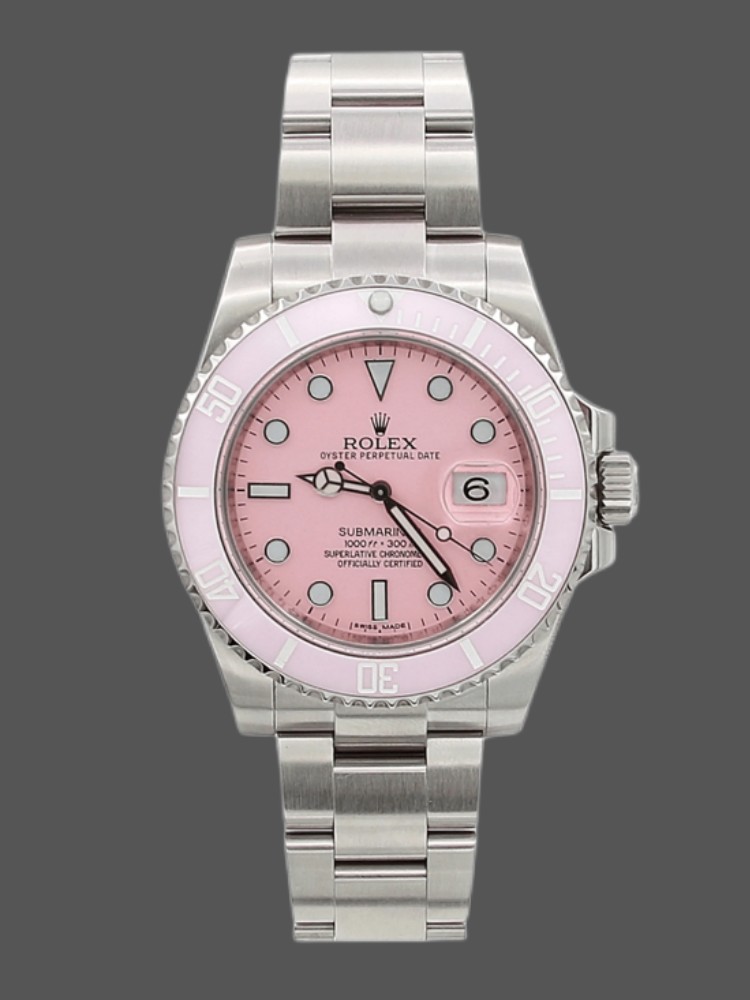EAE26F77-AEFF-FD2D-3FD9-69B1588BC8B1 Rolex Submariner Date 116610LN Stainless Steel Oyster 40MM Pink Dial Mens Replica Watch - Image 1