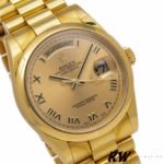 Rolex Day-Date 118208 Champagne Dial Roman Numerals 36mm Unisex Replica Watch - Image 3