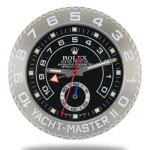 Rolex Yacht Master Silver & Black Wall Clock