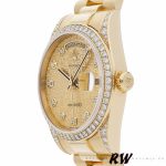 Rolex Day-Date 118388 Yellow Gold Champagne Diamond Dial 36MM Unisex Replica Watch - Image 4