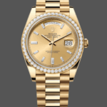 Rolex Day-Date 228398TBR Champagne Diamond Dial Diamond Bezel 40mm Mens Replica Watch