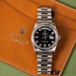 Rolex Day-Date 118239 Black Diamonds Dial Fluted Bezel 36mm Unisex Replica Watch - Image 6