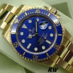 Rolex Submariner 116618 Yellow Gold Blue Dial 40mm Mens Replica Watch - Image 11