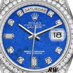 Rolex Day-Date 118389 Diamond Bezel Lapis Lazuli Blue Dial 36MM Unisex Replica Watch - Image 4