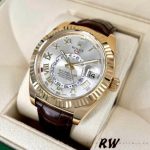 Rolex Sky-Dweller 326138 Sunray Silver Dial Yellow Gold 42MM Mens Replica Watch - Image 2