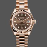 Rolex Datejust 279175 Chocolate Index Dial Fluted Bezel 28mm Lady Replica Watch