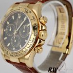 Rolex Cosmograph Daytona 116518 Brown Leather Strap 40mm Mens Replica Watch - Image 3