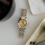 Rolex Datejust 179163 Champagne Jubilee Diamond Dial Domed Dezel 26MM Lady Replica Watch - Image 6