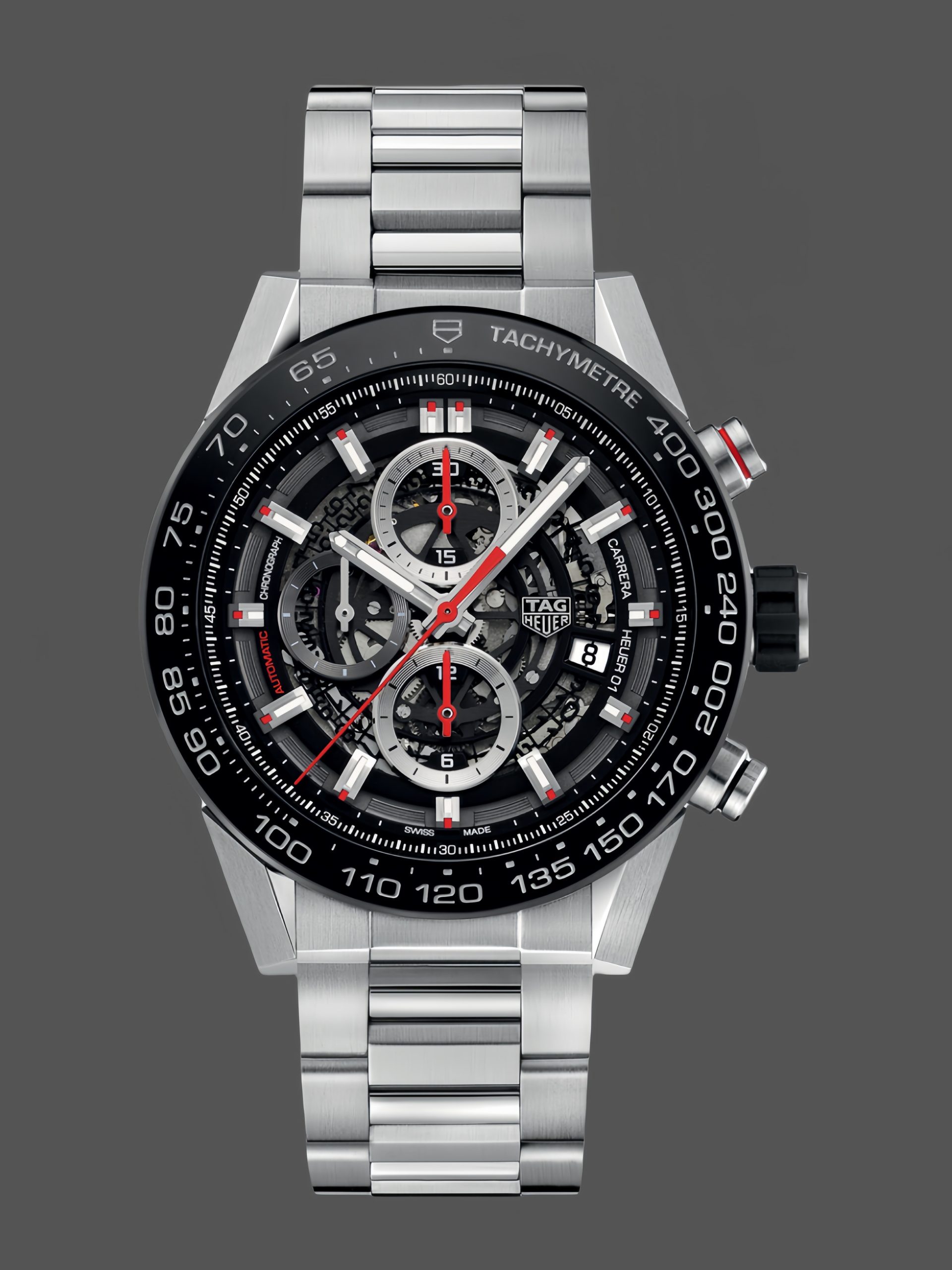 F25E4DB9-5D52-8E31-2EA7-7CF34E7F9E6E TAG Heuer Carrera Heuer 01 Black Automatic CAR2A1W.BA0703 43mm - Image 1
