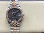 Rolex Datejust Lady 31 Rose Gold Steel Slate Roman Diamond VI Dial & Diamond Bezel Jubilee Bracelet 278381RBR - Image 3