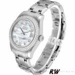 Rolex Pearlmaster 81339 White MOP Diamond Dial 34mm Lady Replica Watch - Image 3